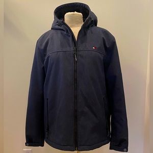 Tommy Hilfiger Mens Blue Jacket w Hood / Faux Sherpa Lining / Size XL